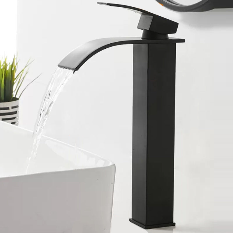 Skanto | Modern Waterfall Spout Bathroom Sink Faucet with LED Brass Bathroom Sink