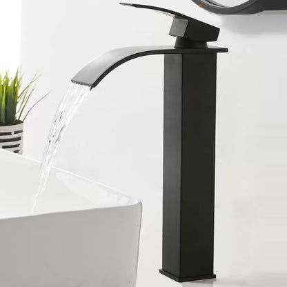 Skanto | Modern Waterfall Spout Bathroom Sink Faucet with LED Brass Bathroom Sink