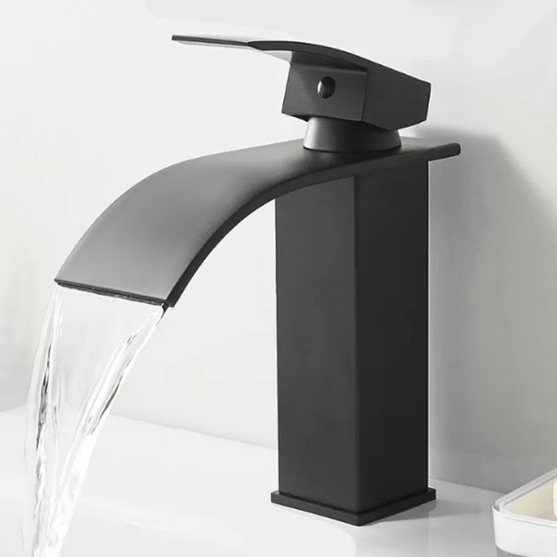 Skanto | Modern Waterfall Spout Bathroom Sink Faucet with LED Brass Bathroom Sink