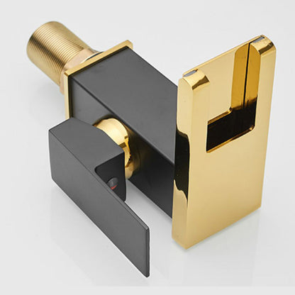 Skanto | Modern Waterfall Spout Bathroom Sink Faucet with LED Brass Bathroom Sink