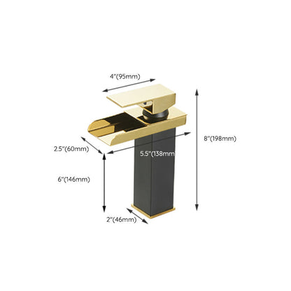 Skanto | Modern Waterfall Spout Bathroom Sink Faucet with LED Brass Bathroom Sink