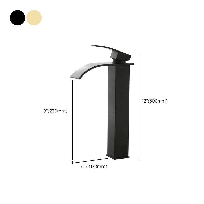 Skanto | Modern Waterfall Spout Bathroom Sink Faucet with LED Brass Bathroom Sink