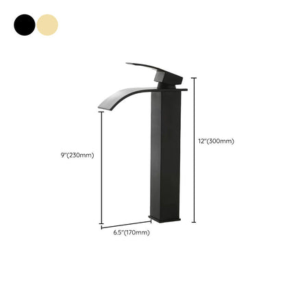 Skanto | Modern Waterfall Spout Bathroom Sink Faucet with LED Brass Bathroom Sink