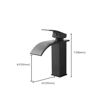 Skanto | Modern Waterfall Spout Bathroom Sink Faucet with LED Brass Bathroom Sink