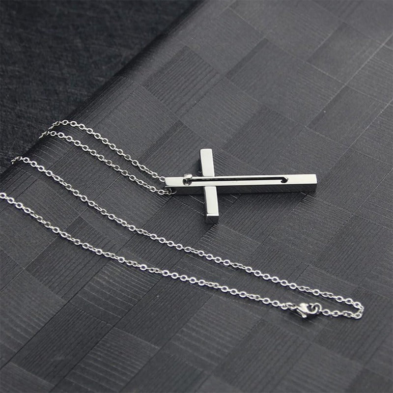 BowLift | Retractable Toothpick Necklace with Stainless Steel Cross Pendant