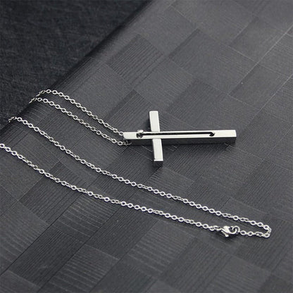 BowLift | Retractable Toothpick Necklace with Stainless Steel Cross Pendant