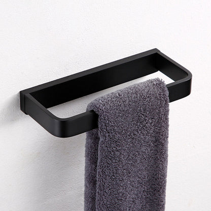 BowLift | Black Bathroom Accessories Hardware Set with Towel Rail and Bath Shelf