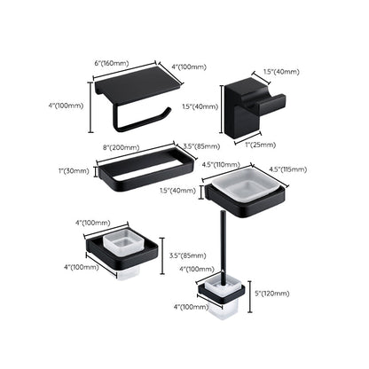 BowLift | Black Bathroom Accessories Hardware Set with Towel Rail and Bath Shelf