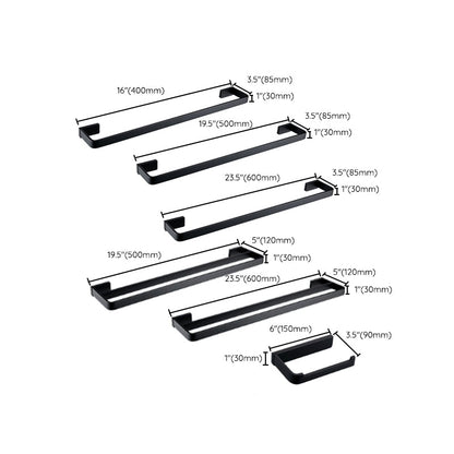BowLift | Black Bathroom Accessories Hardware Set with Towel Rail and Bath Shelf