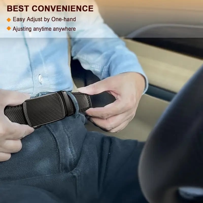 BowLift | Eptchn Leather Ratchet Belt With Adjustable Buckle CrackSlick