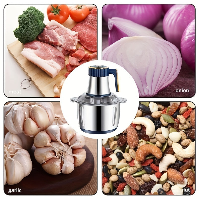 Skanto | Stainless Steel Food Processor – Powerful Meat Grinder & Vegetable Chopper (5L, 5000 RPM)