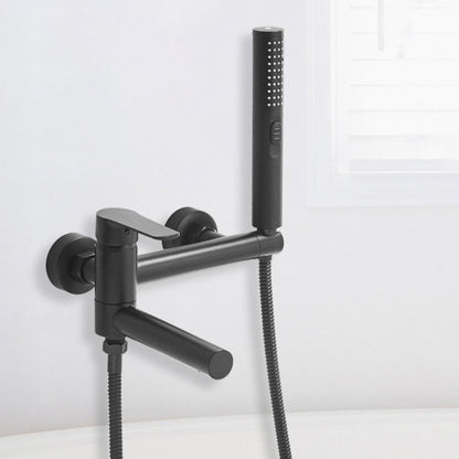 BowLift | Swivel spout bathtub faucet single lever handle hand shower bathtub filling valve with shower hose
