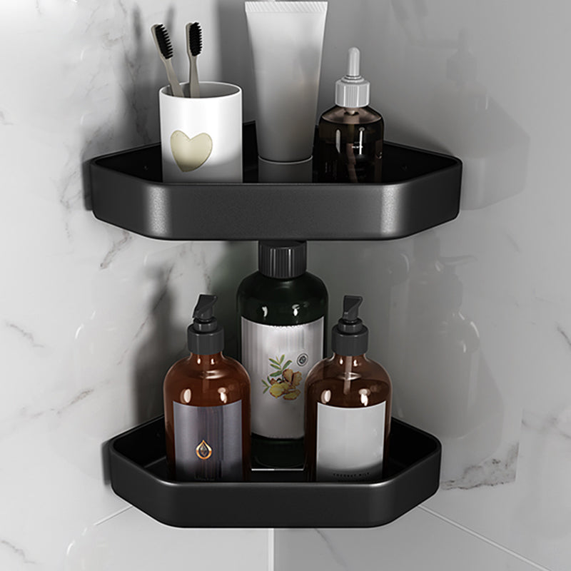 Matte black bathroom accessory set Modern anti-rust 1/2/3-piece bathroom shelf
