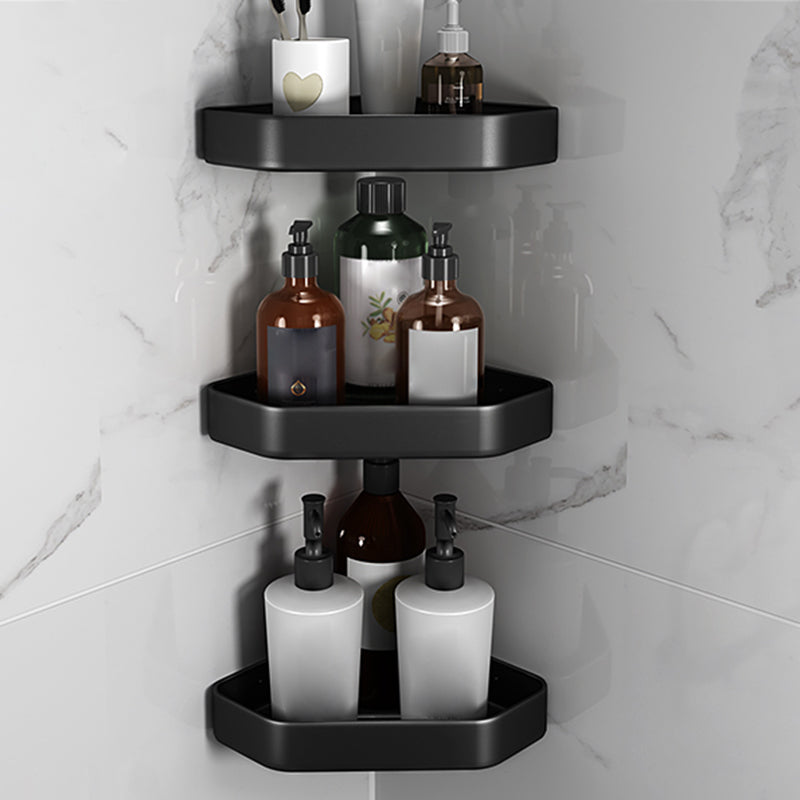 Matte black bathroom accessory set Modern anti-rust 1/2/3-piece bathroom shelf