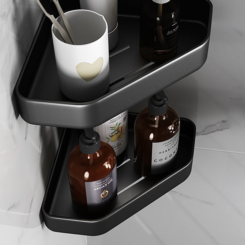 Matte black bathroom accessory set Modern anti-rust 1/2/3-piece bathroom shelf