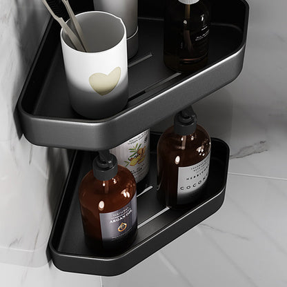 Matte black bathroom accessory set Modern anti-rust 1/2/3-piece bathroom shelf