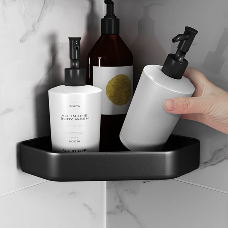 Matte black bathroom accessory set Modern anti-rust 1/2/3-piece bathroom shelf