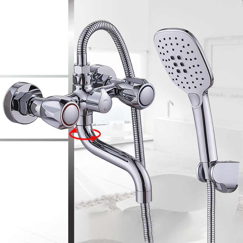 Skanto Skanto | Chrome Servant Faucet Trim Wall Mounted Swivel Spout with Hand Shower