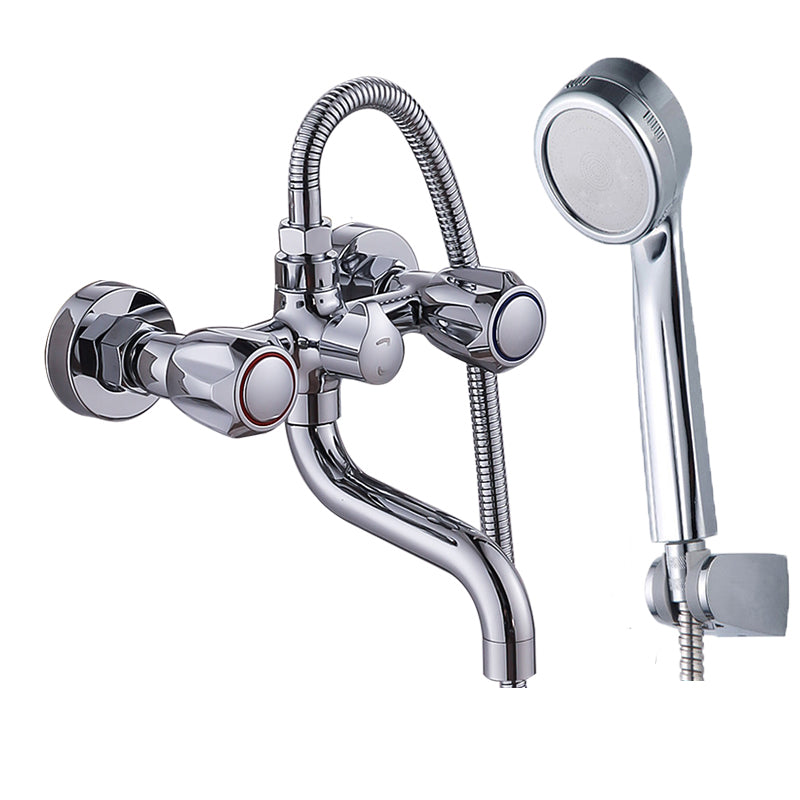 Skanto Skanto | Chrome Servant Faucet Trim Wall Mounted Swivel Spout with Hand Shower