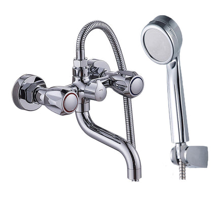 Skanto Skanto | Chrome Servant Faucet Trim Wall Mounted Swivel Spout with Hand Shower