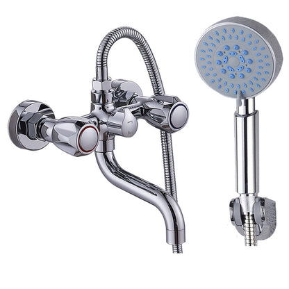Skanto Skanto | Chrome Servant Faucet Trim Wall Mounted Swivel Spout with Hand Shower