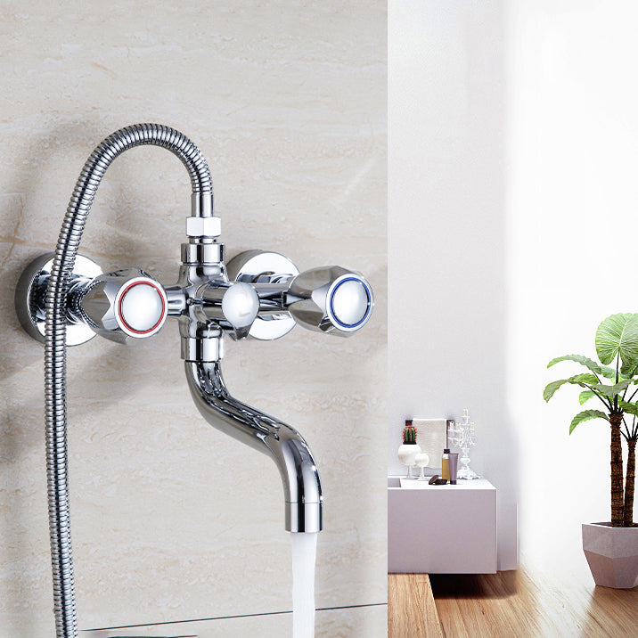 Skanto Skanto | Chrome Servant Faucet Trim Wall Mounted Swivel Spout with Hand Shower