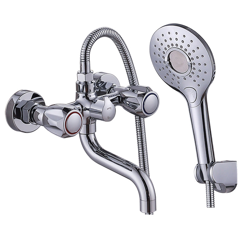 Skanto Skanto | Chrome Servant Faucet Trim Wall Mounted Swivel Spout with Hand Shower