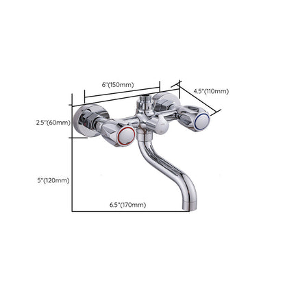 Skanto Skanto | Chrome Servant Faucet Trim Wall Mounted Swivel Spout with Hand Shower