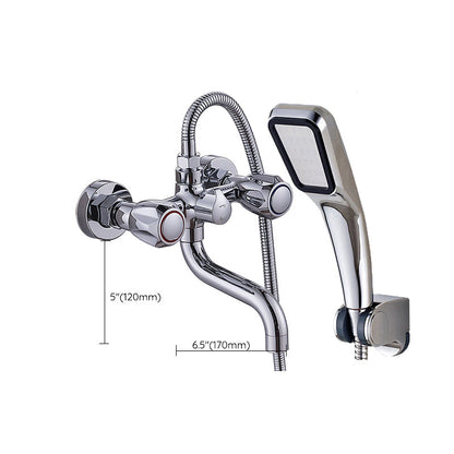 Skanto Skanto | Chrome Servant Faucet Trim Wall Mounted Swivel Spout with Hand Shower