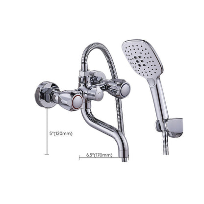 Skanto Skanto | Chrome Servant Faucet Trim Wall Mounted Swivel Spout with Hand Shower