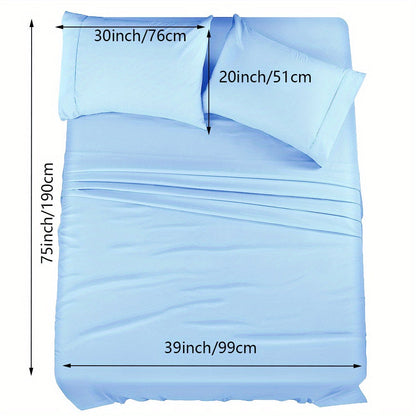 Skanto | 4/6 Pc Luxury Plush Fitted Sheet Set – Soft, Breathable, Color & Fade Resistant Bedding – Deep Pocket Flat Sheet, Fitted Sheet & 2/4 Pillowcases for Bedroom & Hotel Use