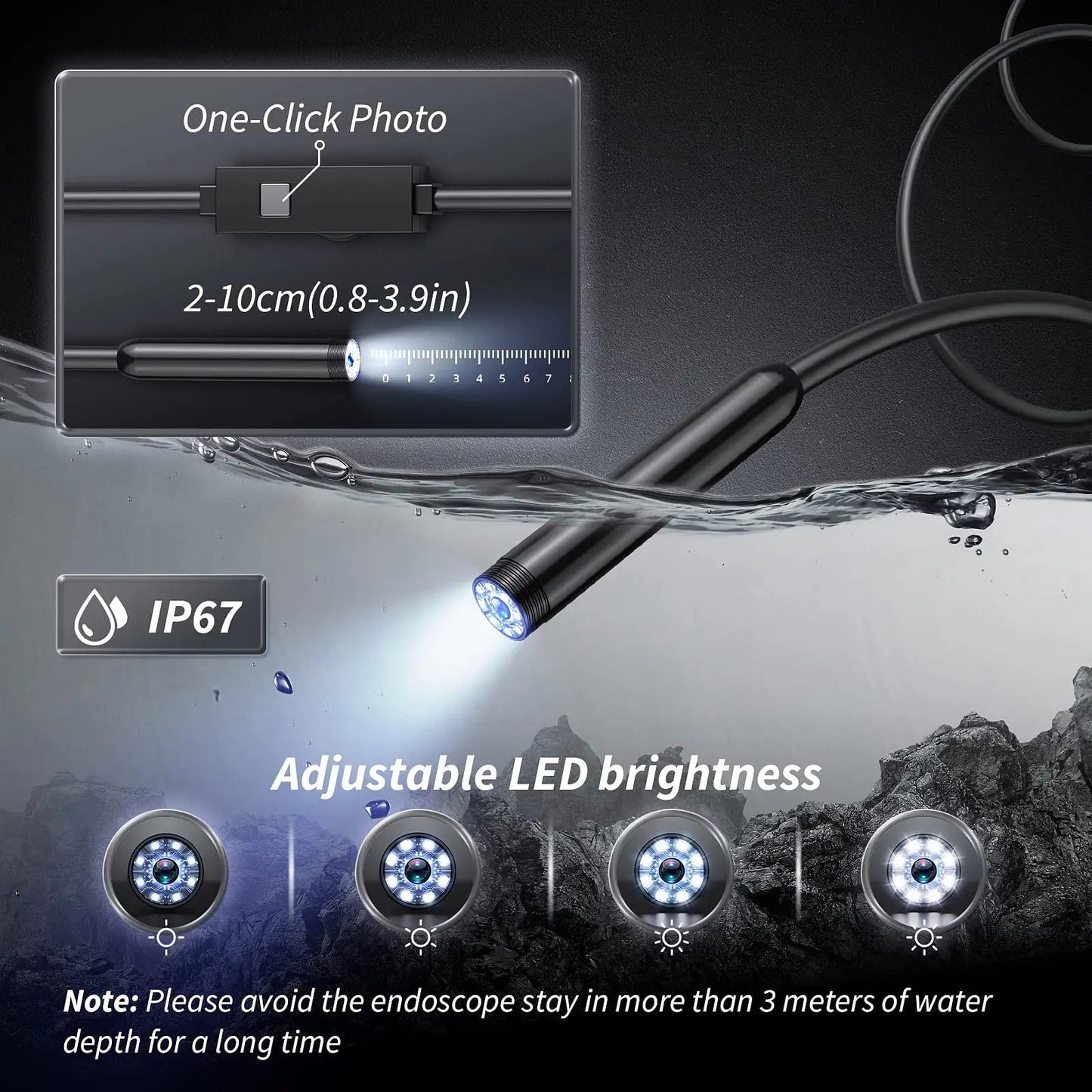 BowLift | HD Inspection Endoscope Camera – Waterproof with Adjustable LED Light