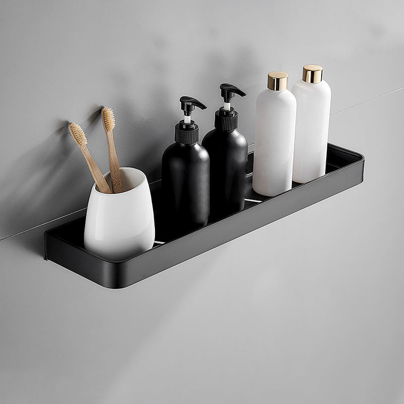 Matte Black Bathroom Set Modern 1/2 - Piece Stainless Steel Bathroom Shelf
