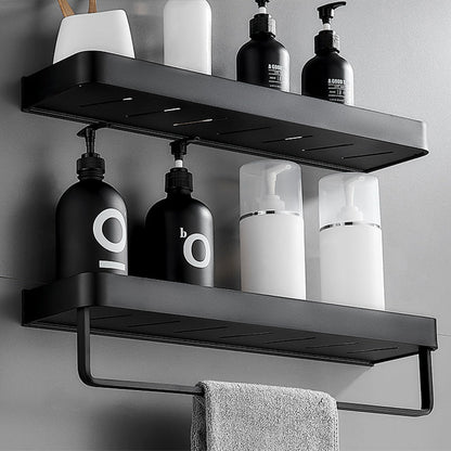 Matte Black Bathroom Set Modern 1/2 - Piece Stainless Steel Bathroom Shelf