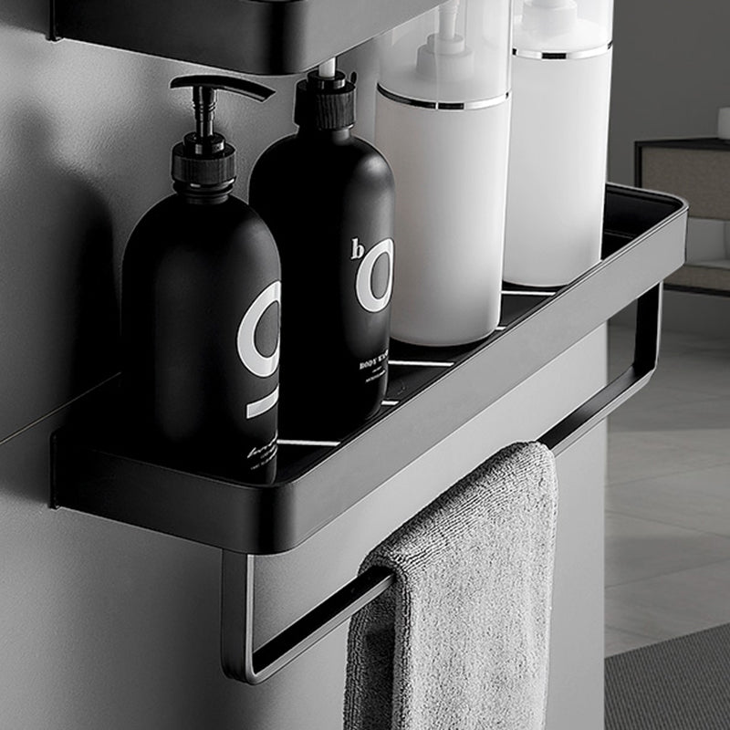 Matte Black Bathroom Set Modern 1/2 - Piece Stainless Steel Bathroom Shelf