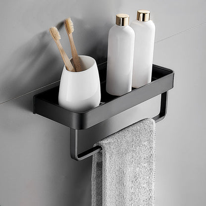 Matte Black Modern Bathroom Set 1/2 - Stainless Steel Bathroom Shelf