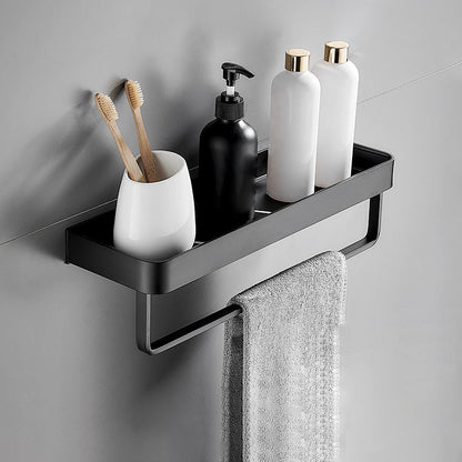 Matte Black Modern Bathroom Set 1/2 - Stainless Steel Bathroom Shelf