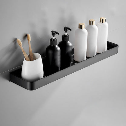 Matte Black Bathroom Set Modern 1/2 - Piece Stainless Steel Bathroom Shelf