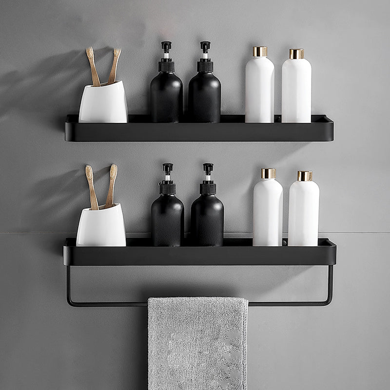 Matte Black Bathroom Set Modern 1/2 - Piece Stainless Steel Bathroom Shelf