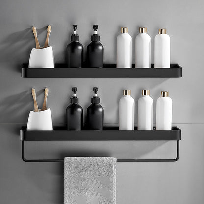 Matte Black Modern Bathroom Set 1/2 - Stainless Steel Bathroom Shelf