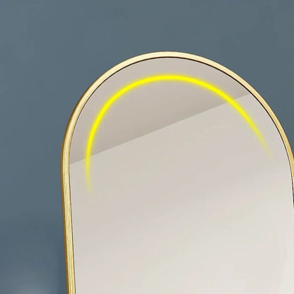 Skanto | 18" x 58" Arched Full Length Mirror with Stand – Elegant Gold Design