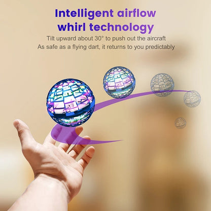Flynova Pro Flying Ball Spin Toy Hand-controlled Drone Helicopter 360-degree Rotating Mini UFO with Light Kids Gifts