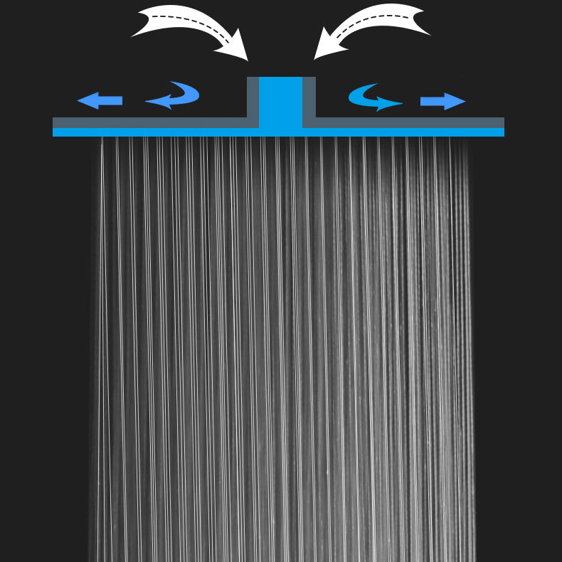 BowLift | Modern rectangular shower head combo standard spray pattern with hand shower