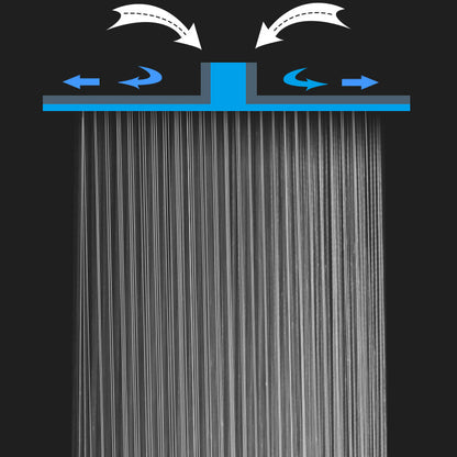 BowLift | Modern rectangular shower head combo standard spray pattern with hand shower