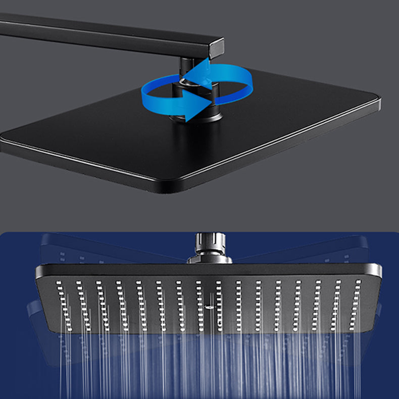 BowLift | Modern rectangular shower head combo standard spray pattern with hand shower