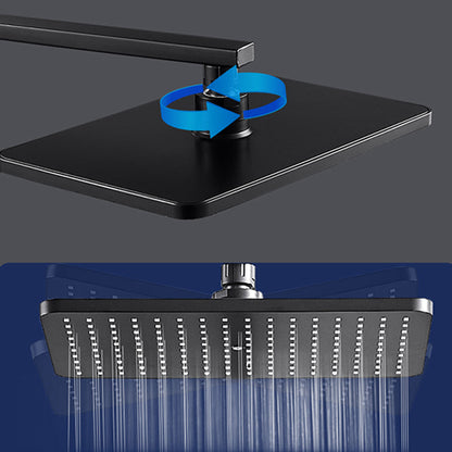BowLift | Modern rectangular shower head combo standard spray pattern with hand shower