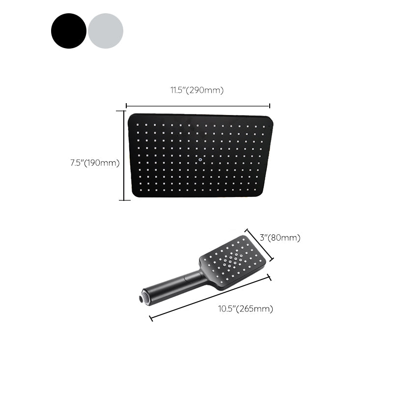 BowLift | Modern rectangular shower head combo standard spray pattern with hand shower