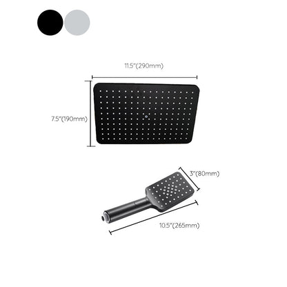 BowLift | Modern rectangular shower head combo standard spray pattern with hand shower
