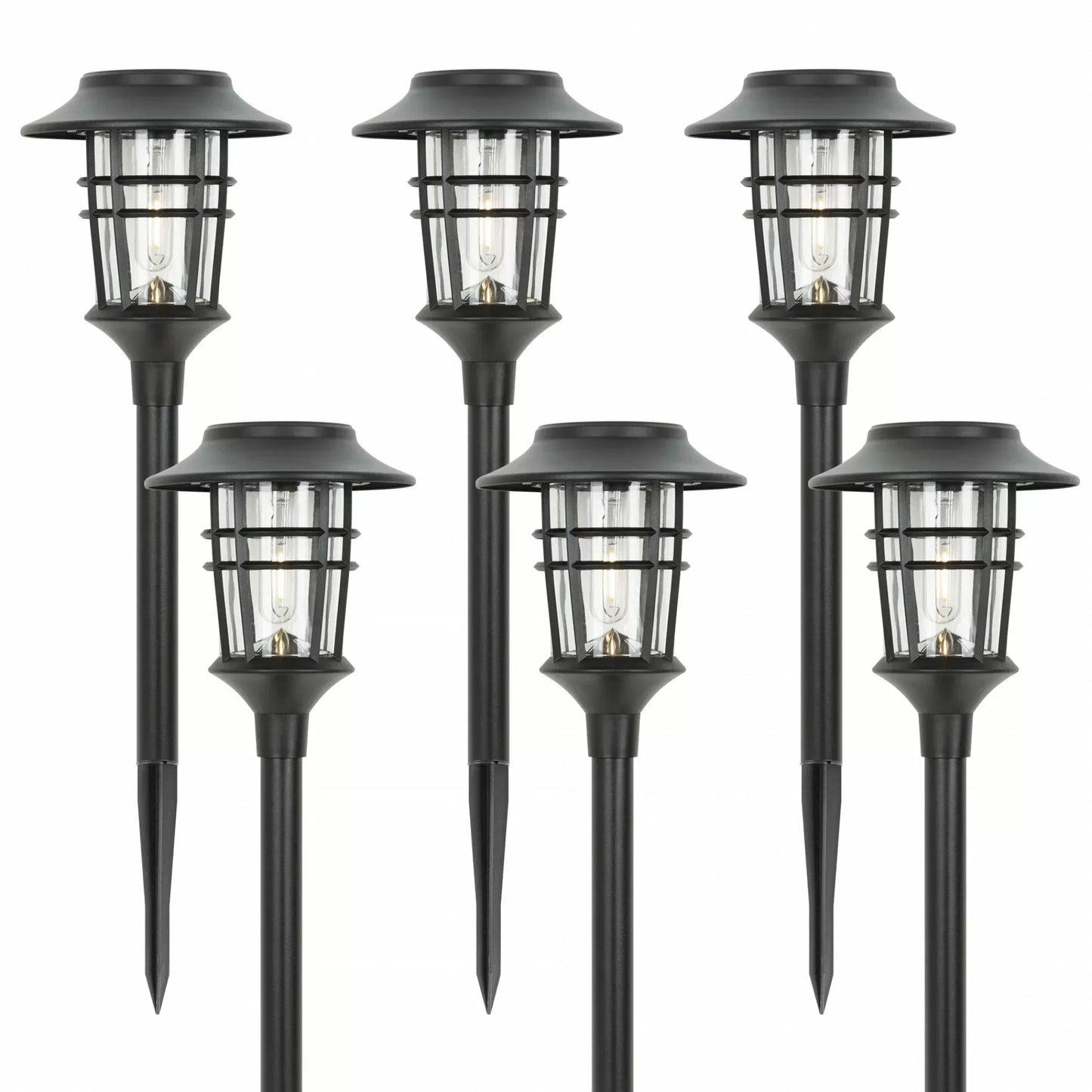 Premium Solar Torch Garden Lights - Set of 6