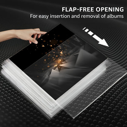 Skanto | Premium Clear Vinyl Protector - 12.75" LP & Gatefold Sleeves, Durable 3mil Thickness - Ideal for Gift Wrapping